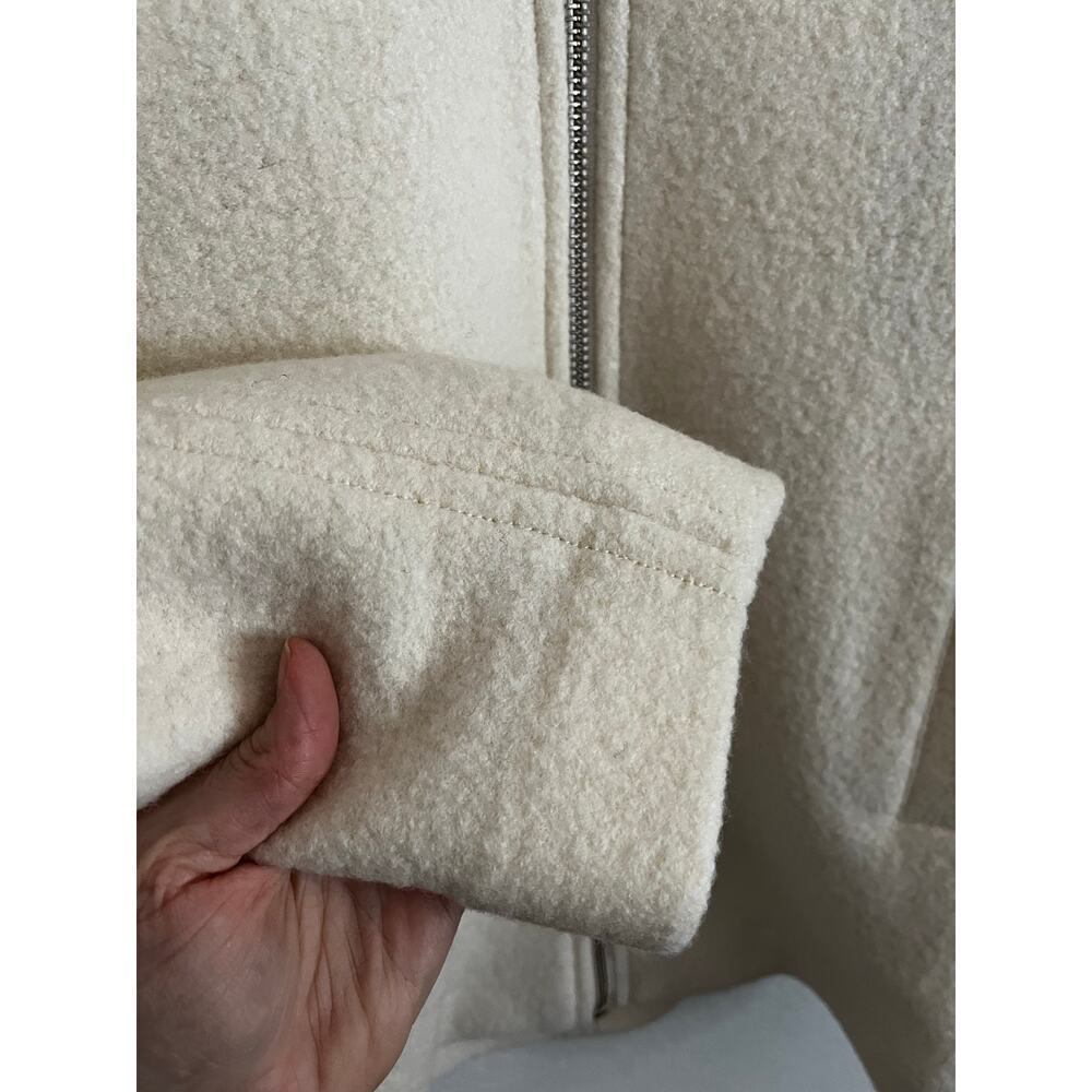 J Crew Italian Boiled Wool Zip Up Coat Cream XS - Picture 6 of 9